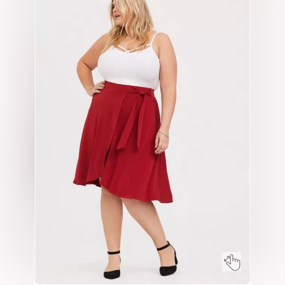 New Torrid Women Faux Wrap Skirt 4X Balletcore Holiday Christmas Festive Party